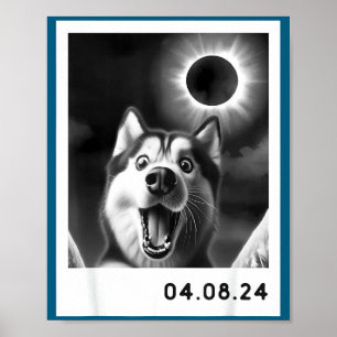 Poster Une éclipse solaire Totalité Husky sibérien