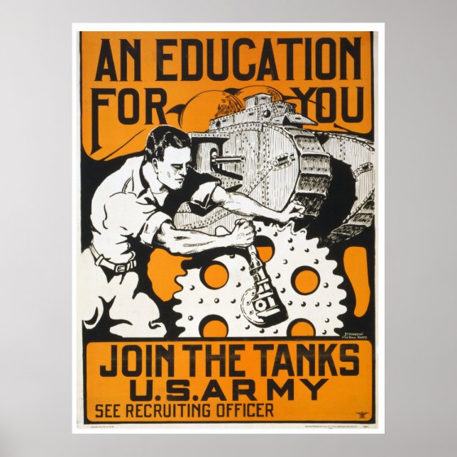 Poster Une Éducation Pour Vous ~ Rejoignez Les Chars (Devant)
