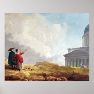 Poster Une église montrée à un voyageur dans un étend