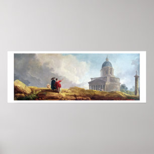 Poster Une église montrée à un voyageur dans un étendu
