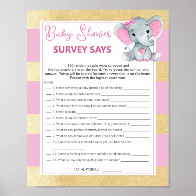 Poster Une Enquête Sur Les Eléphants Dit Baby Gold Shower (Devant)