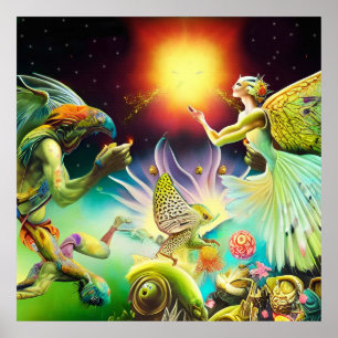 Poster Une époque de peinture à l'huile repensée