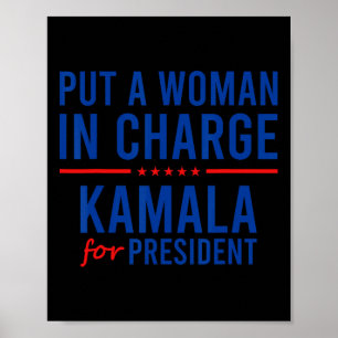 Poster Une Femme À La Tête De Kamala Harris Democrat Poli