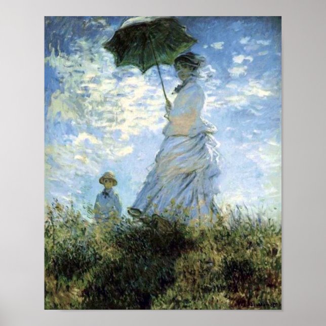 Poster Une femme avec un parasol (Devant)