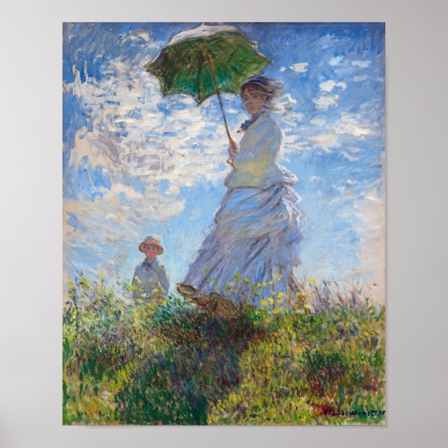 Poster Une femme avec un parasol | Monet | (Devant)