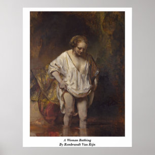 Poster Une Femme Baignant. Par Rembrandt Van Rijn