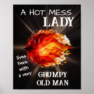 Poster UNE FEMME CHAUDE VIT ici avec un vieil homme grinc