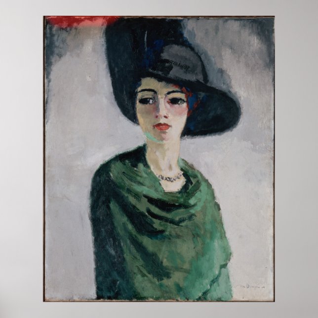 Poster Une femme dans un Casquette noir (Devant)