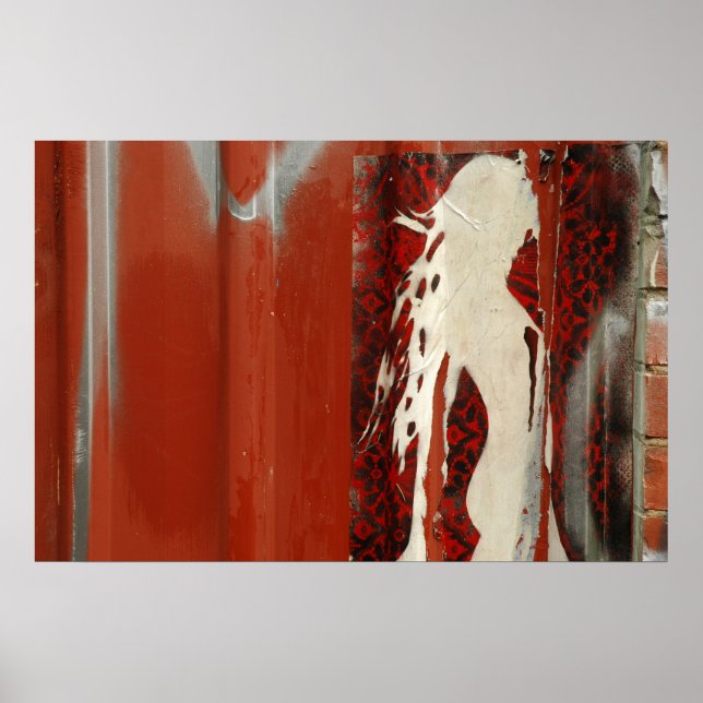 Poster Une femme dans une adresse rouge (Devant)