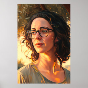 Poster Une Femme Grecque Sous Olive Tree Portrait Peintur
