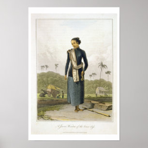 Poster Une femme javane de la classe inférieure, plaque 3