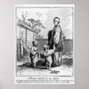 Poster Une femme juive mariée et ses enfants