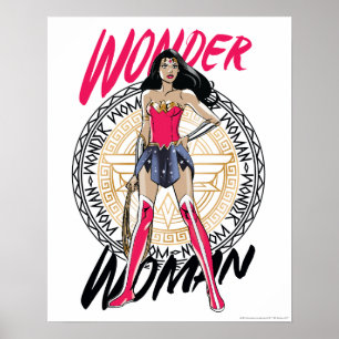Poster Une Femme Merveilleuse À L'Emblème Tribal Grec