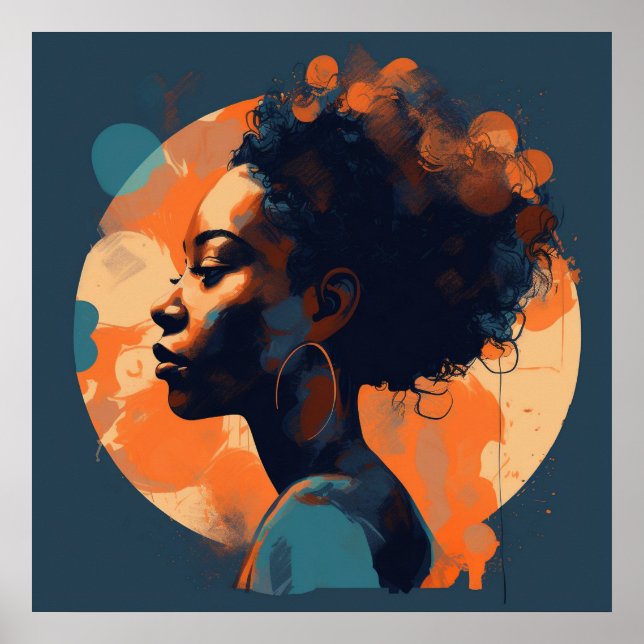 Poster Une femme noire magnifique au clair de lune (Devant)