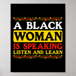 Poster Une Femme Noire Parle Écouter Et Apprendre Manque 