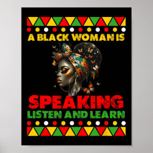 Poster Une Femme Noire Parle Écoutez Et Apprenez Le Noir 