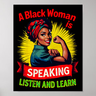 Poster Une femme noire parle Écoutez le Mois de l'histoir