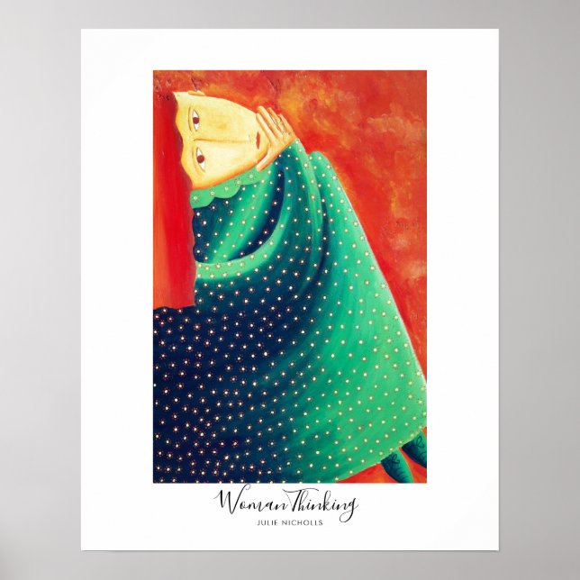 Poster Une femme qui pense à la peinture (Devant)