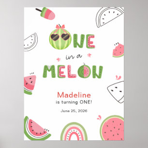Poster Une fille adorable « One in a Melon » pour son 1er