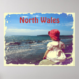 Poster Une fille au bord de la mer