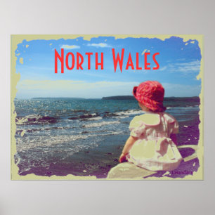 Poster Une fille au bord de la mer