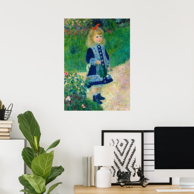 Poster Une fille avec une canne d'arrosage par Pierre Ren (Bureau à domicile)