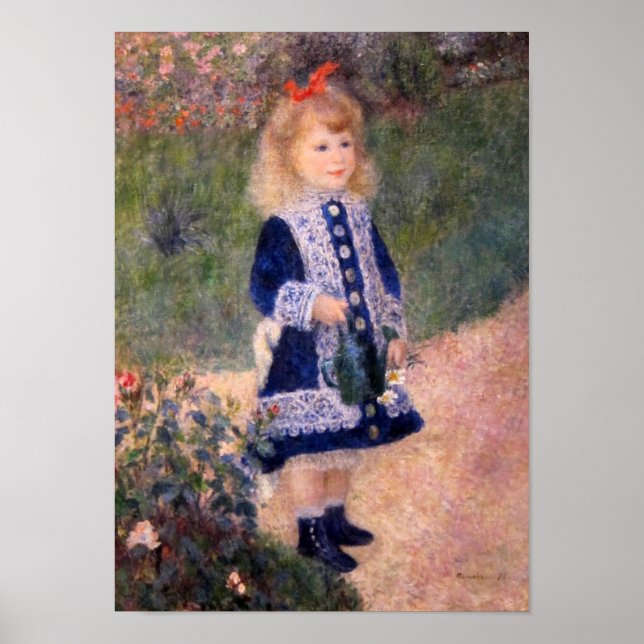 Poster Une fille avec une canne d'arrosage par Pierre Ren (Devant)