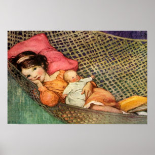 Poster Une fille dans un hamac par Jesse Willcox Smith