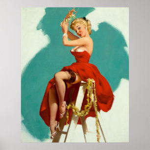 Poster Une fille de travail de préparation à l'aide d'une