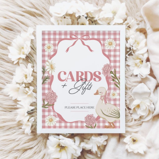 Poster Une fille d'oie sotte Cartes et cadeaux roses (Créateur téléchargé)