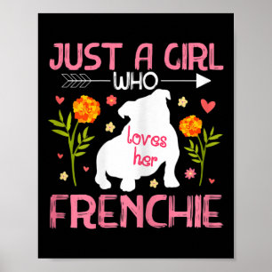 Poster Une fille qui aime son Français French Bulldog 2