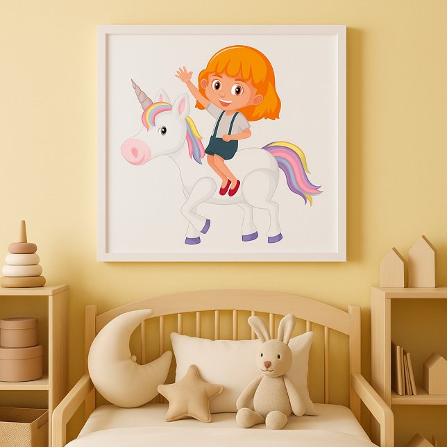 Poster Une Fille Qui Mène Une Unicorne (Créateur téléchargé)