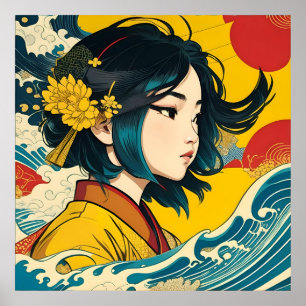 Poster Une fille vietnamienne en pleine floraison