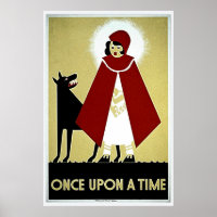 Une fois sur une affiche, chaperon rouge et loup