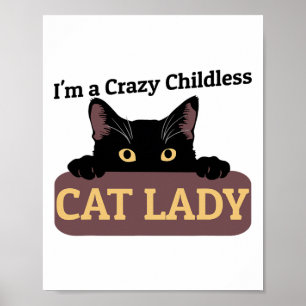 Poster Une folle chatte sans enfants Lady Kamala Harris 2