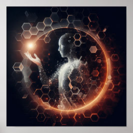 Poster Une forme de vie numérique interagissant avec une