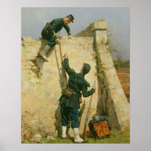 Poster Une fuite rapide (huile sur panneau)