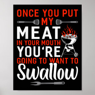 Poster Une Fumée Bbq Drôle Dans La Bouche