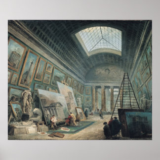 Poster Une galerie de musées avec art romain antique