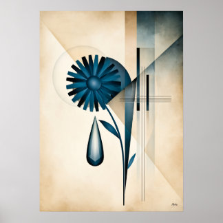 Poster Une goutte d'eau retient le ciel Géométrique Art d