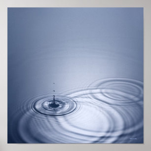 Poster Une goutte d'eau tombant dans un calme