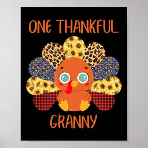 Poster Une Granny dinde reconnaissante de Thanksgiving fa