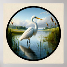 Une image circulaire 3D d'un bel aigrette