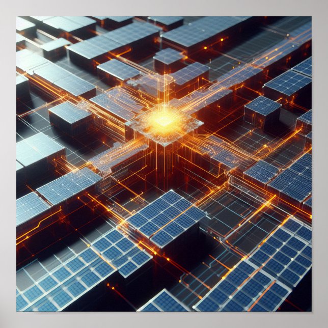 Poster Une image de fond de circuits électroniques (Devant)