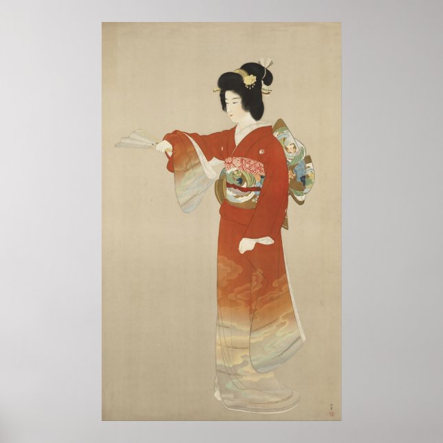 Poster Une Japonaise À Kimono (Devant)