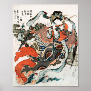 Poster Une Japonaise Jouant De La Flûte