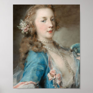 Poster Une jeune dame avec un perroquet (par Rosalba Carr