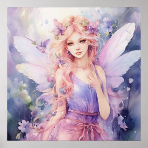 Poster Une jolie fée de printemps