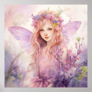Poster Une jolie fée de printemps