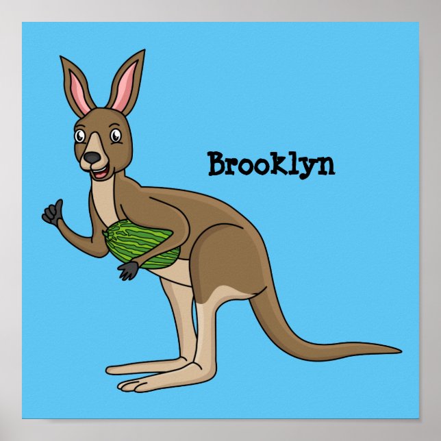 Poster Une jolie illustration de kangourou australien (Devant)
